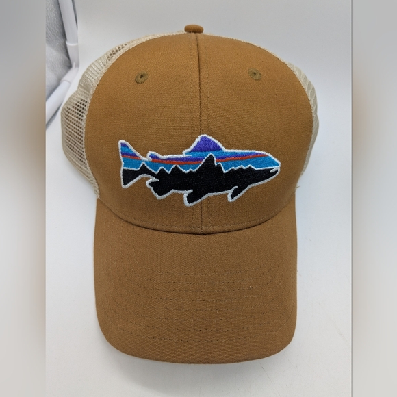 Lot Of 2 Patagonia Fitz Roy Trucker Hat Fish Trout Salmon Snapback Cap Mesh A001 - Picture 8 of 13